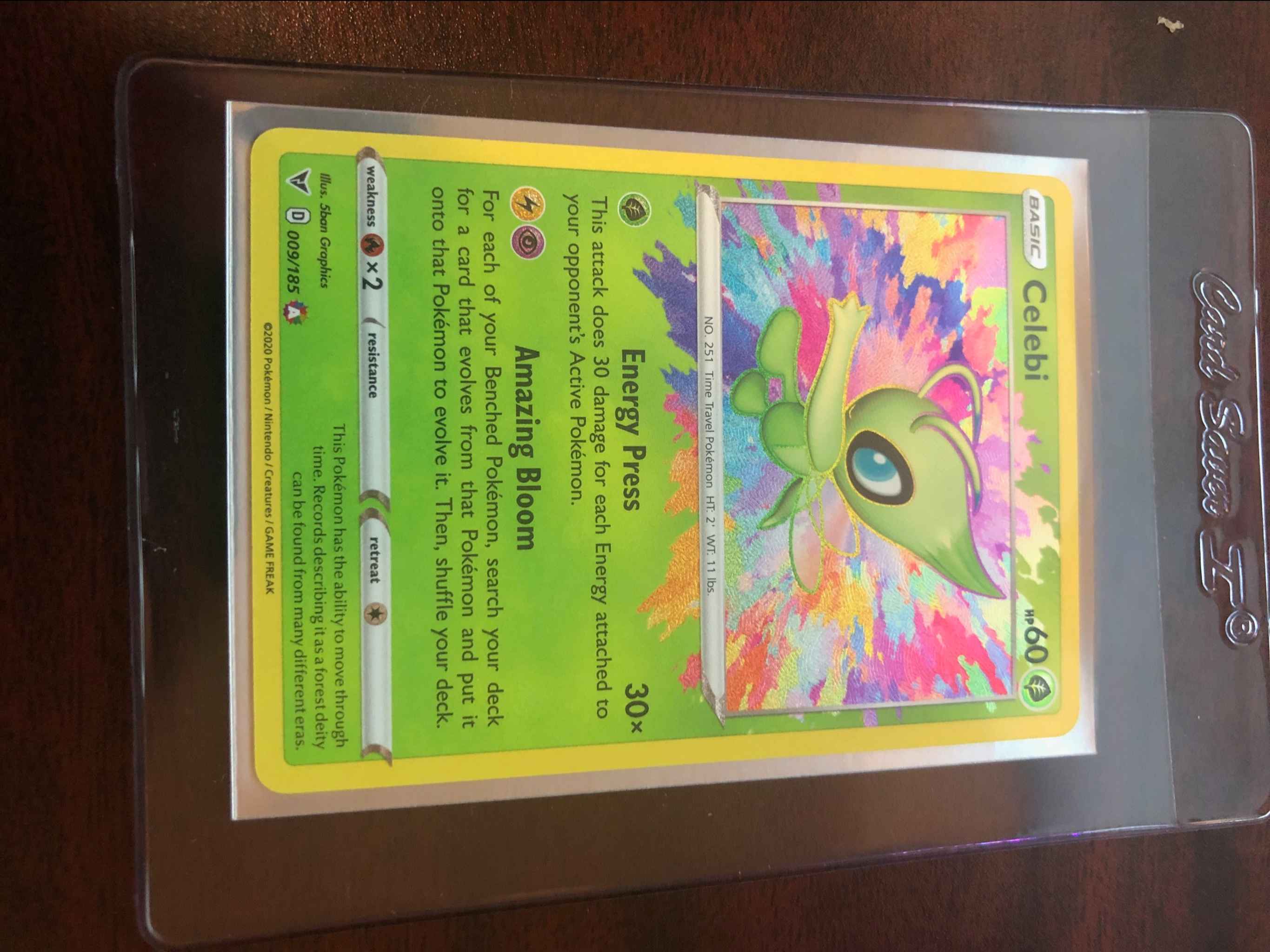 Amazing Rare Celebi Comes With Vivid Voltage Sleeve And Card Saver Celebi Swsh04 Vivid Voltage Pokemon