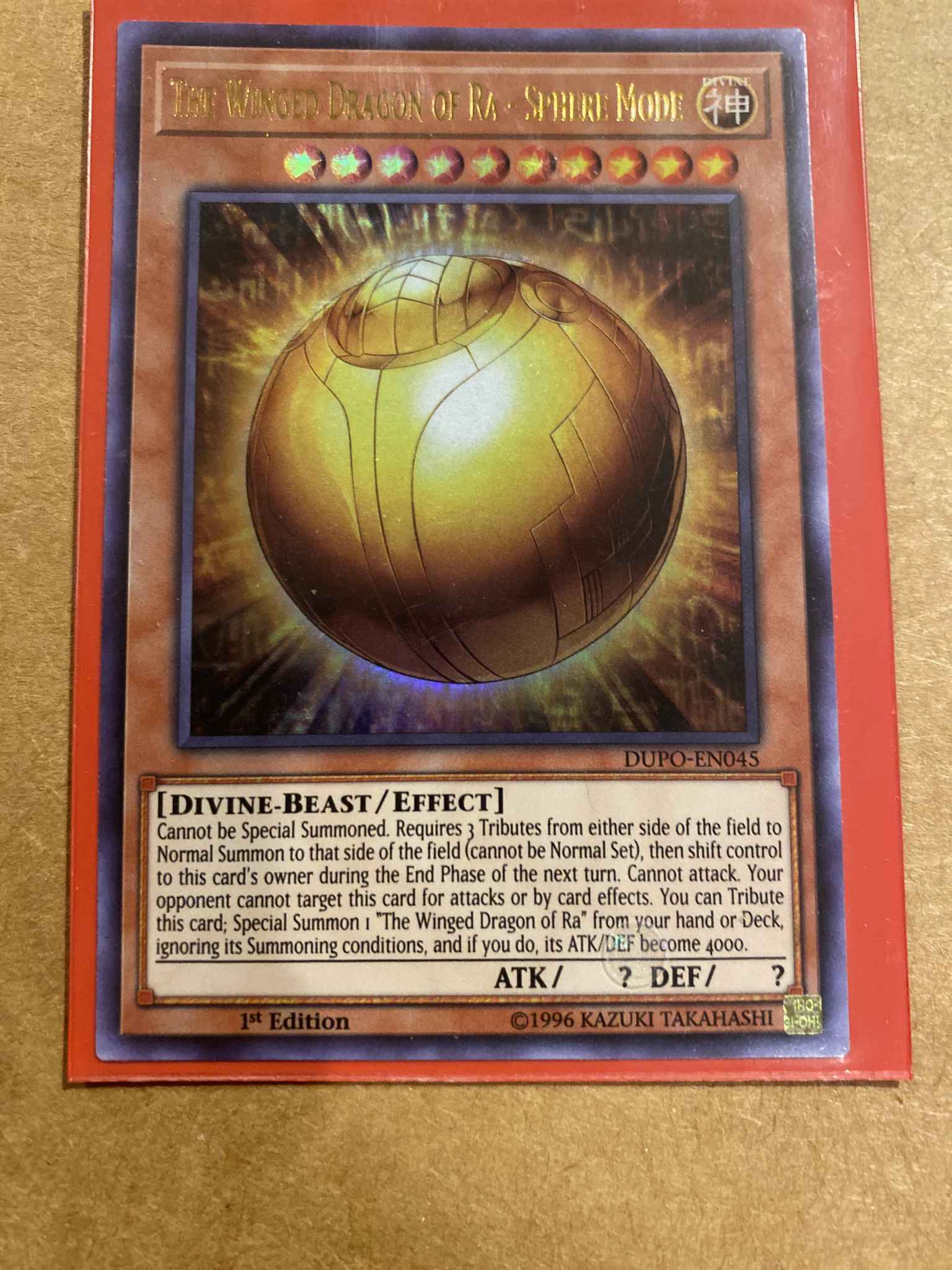 1st Edition Duel Power Sphere Mode DUPO-EN045 The Winged Dragon of Ra Yu-Gi-Oh! Ultra Rare 