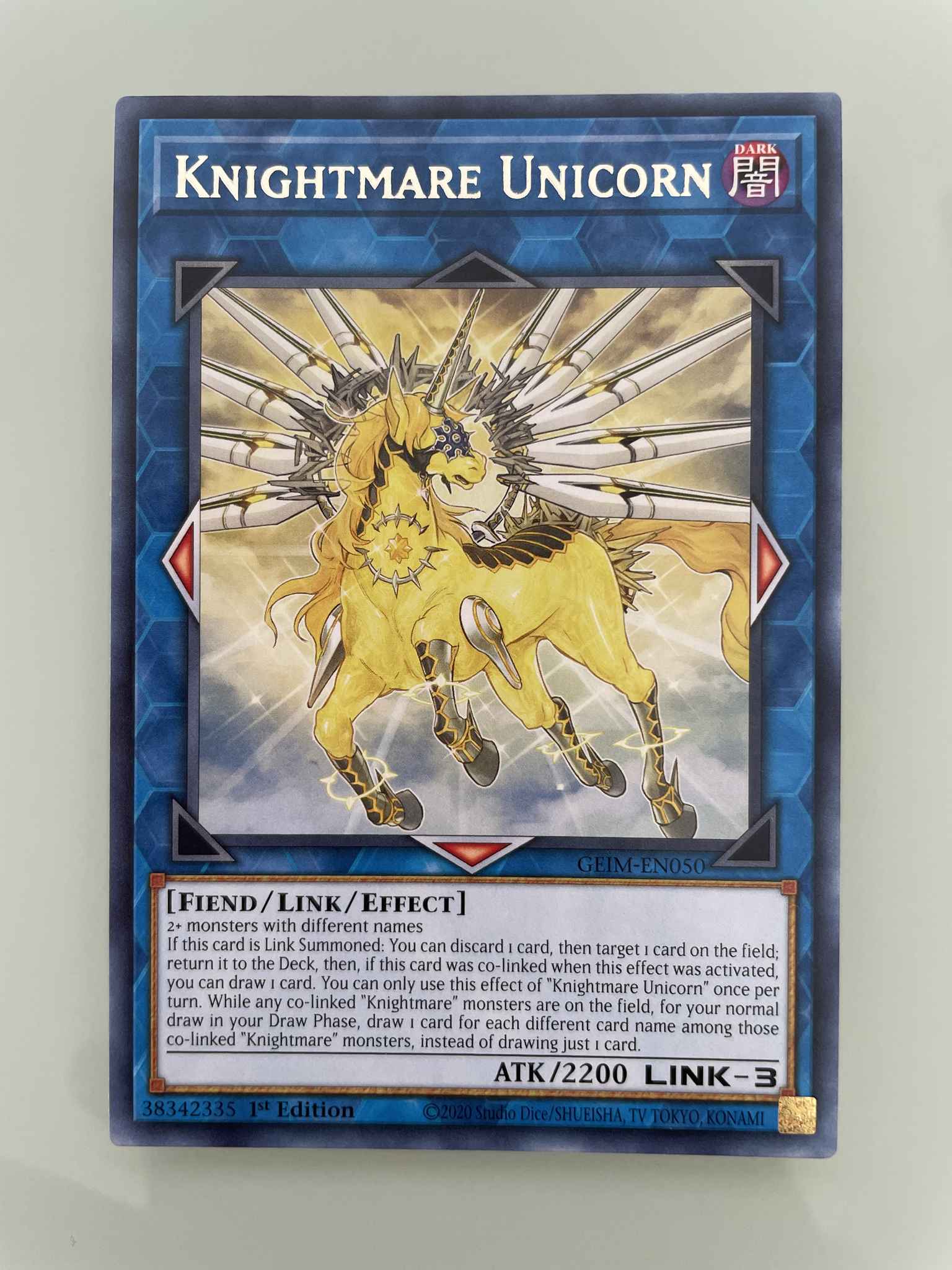Rare Knightmare Unicorn GEIM-EN050 English Yugioh 1st Edition Near Mint 