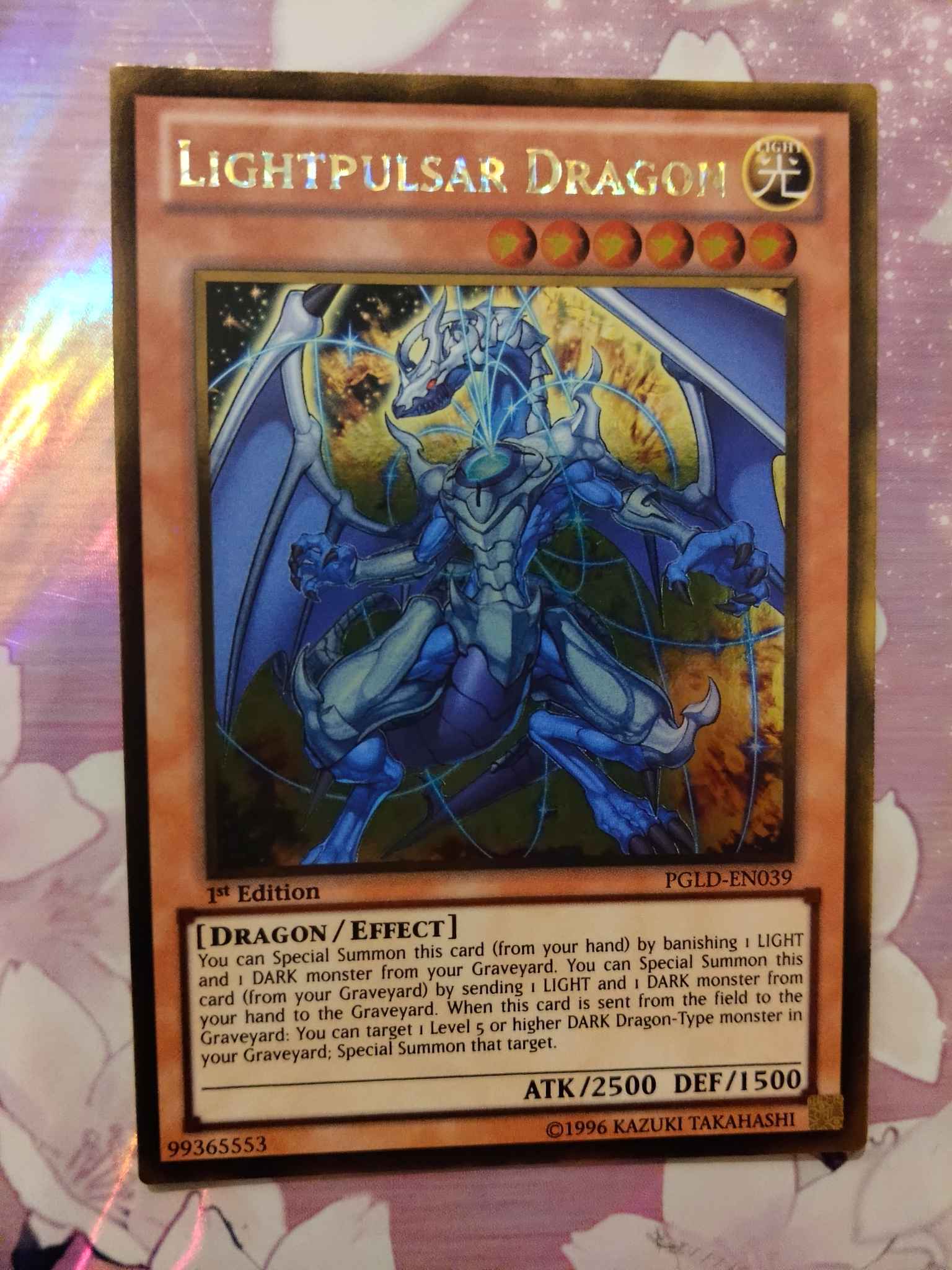 lichtpulsar-Dragon PGLD-de039 or rare NEAR Comme neuf! Yugioh!! 