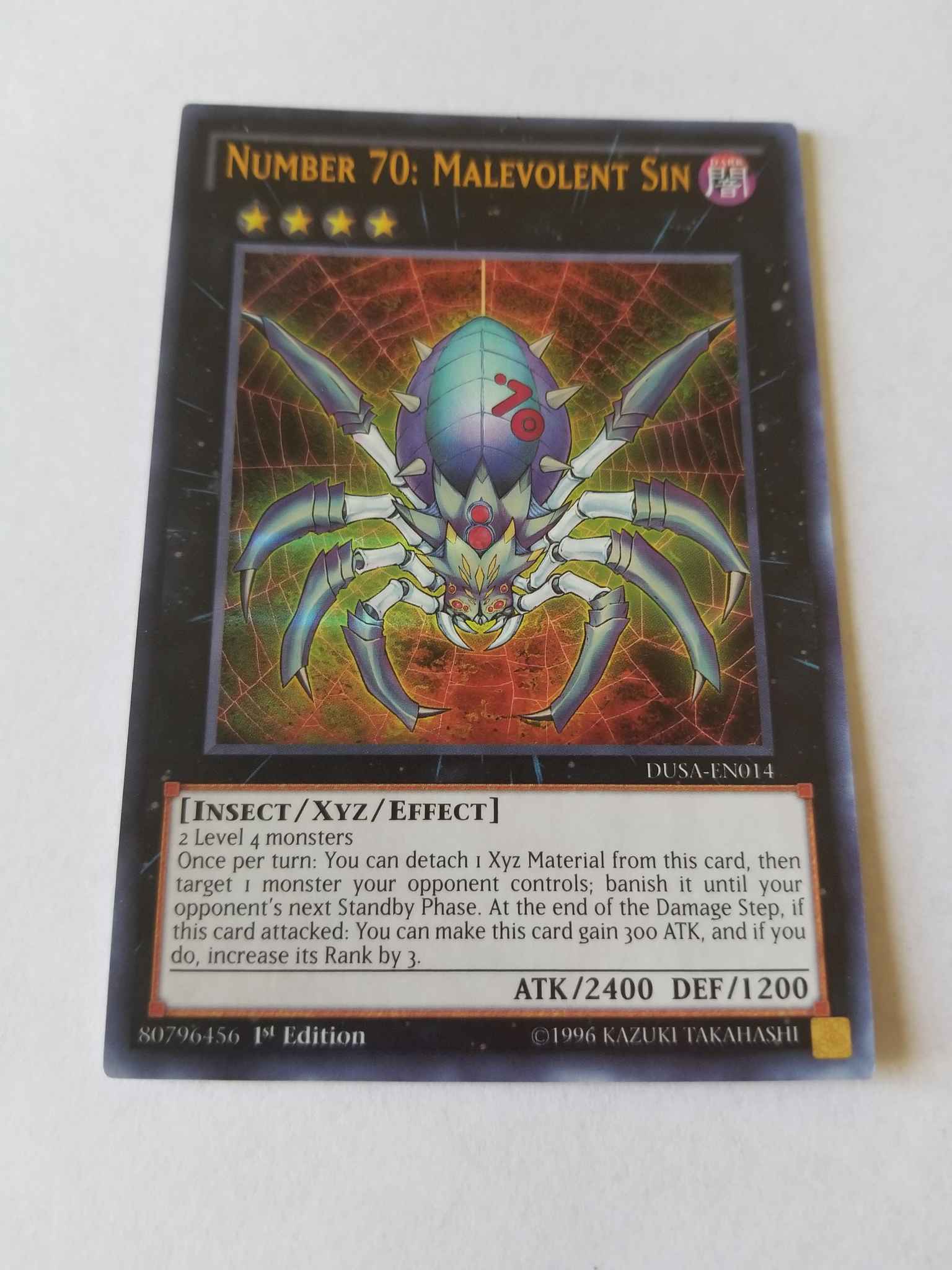 MALEVOLENT SIN ULTRA RARE DUSA-EN014 1ST EDITION INSECT XYZ YUGIOH NUMBER 70