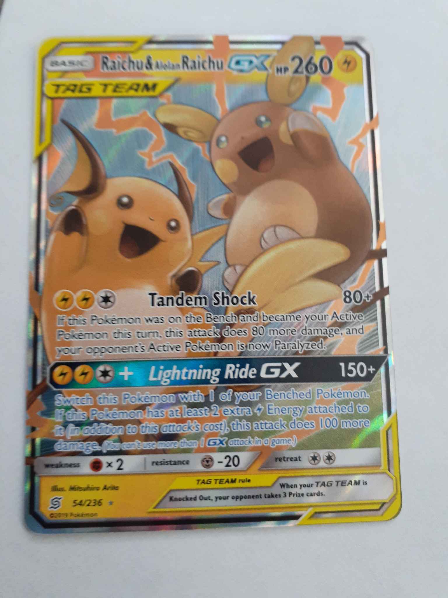 Collectible Card Games Pokemon Unified Minds Raichu And Alolan Raichu Gx 54 236 Collectables Parquechatun Com