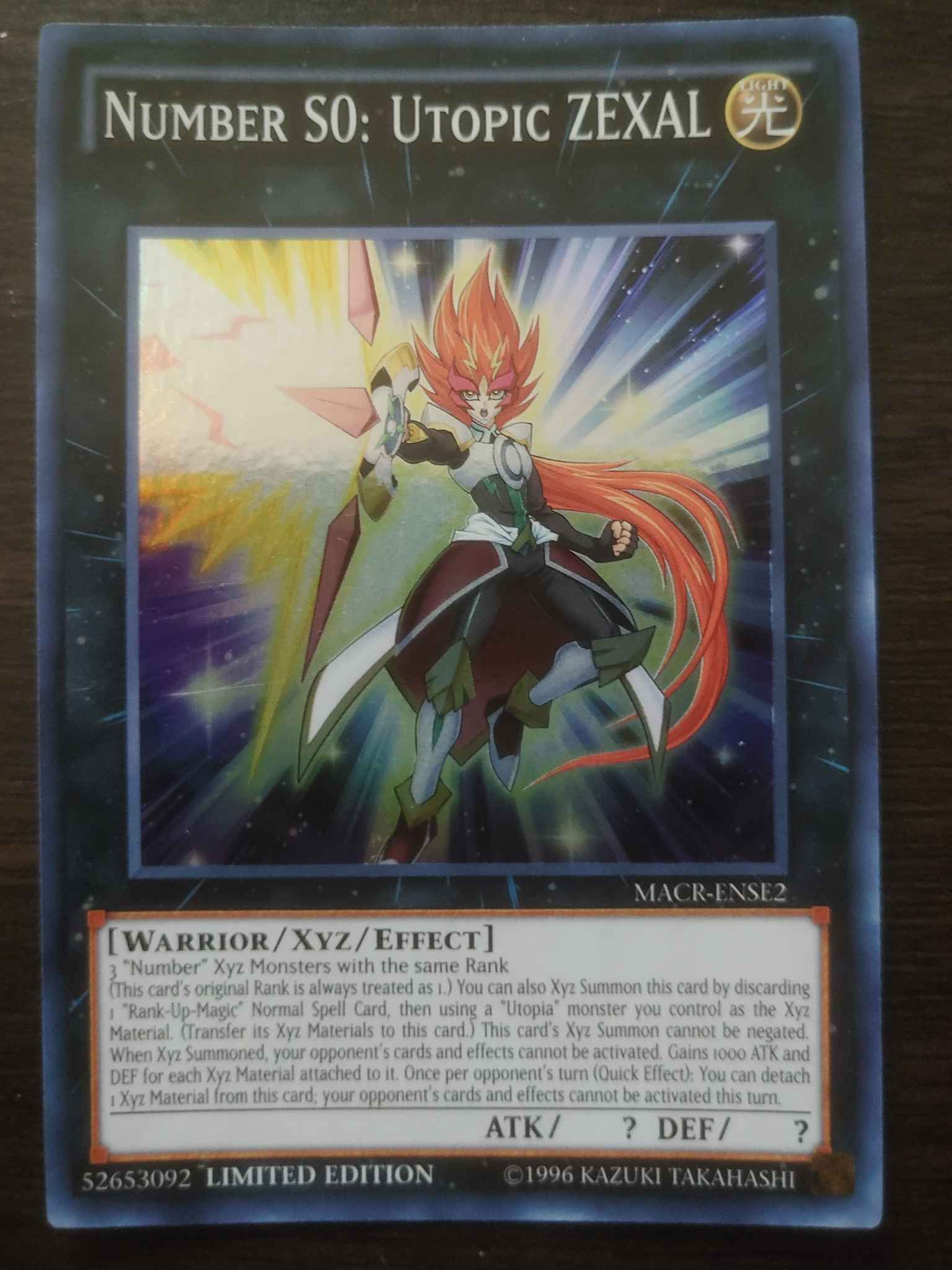 MACR-ENSE2 1X NM Number S0 Super Rare Limited Edition yugioh Utopic ZEXAL 