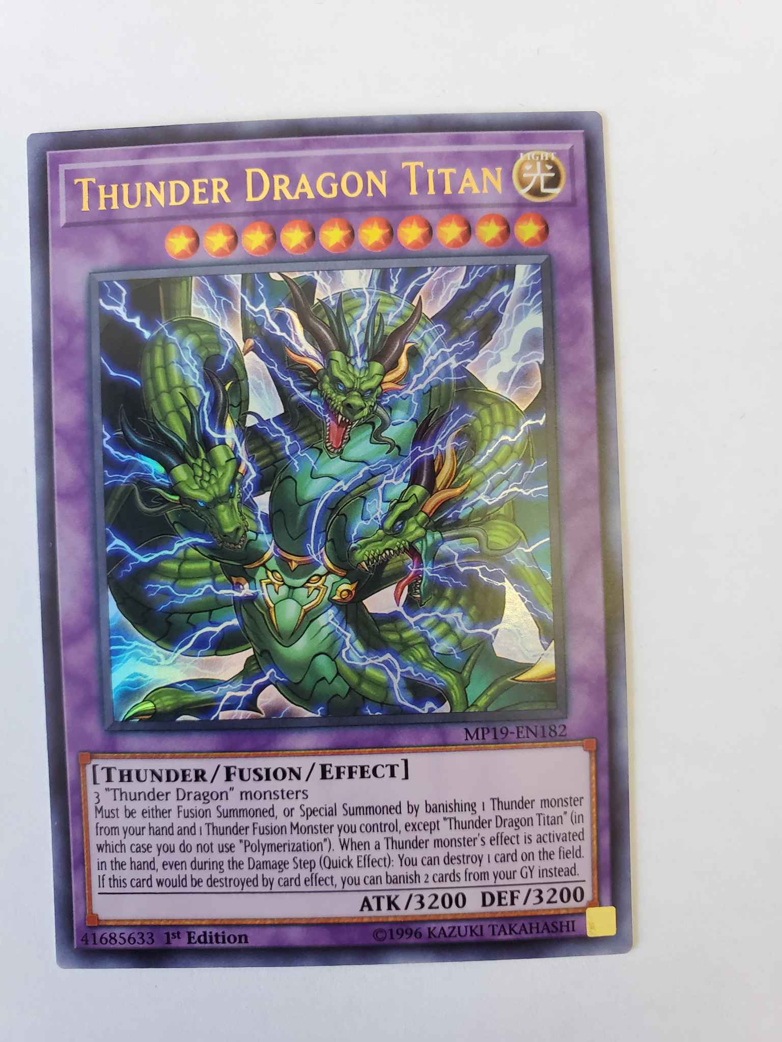 Thunder Dragon Titan MP19-EN182 Ultra Rare Mint Condition 1st Edition