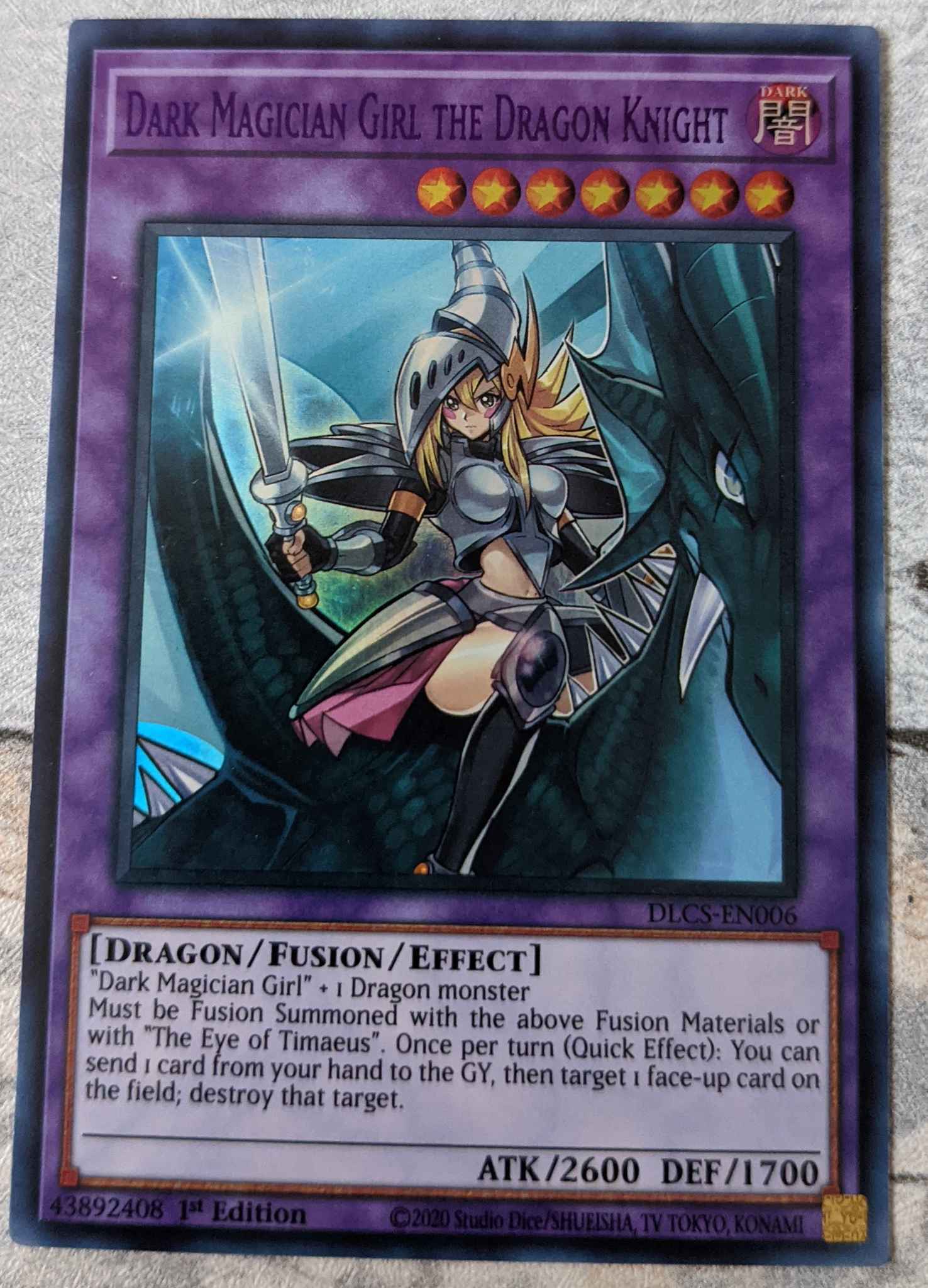 DLCS-EN006 3 X Dark Magician Girl The Dragon Knight Mixed Colours 1st Edition 