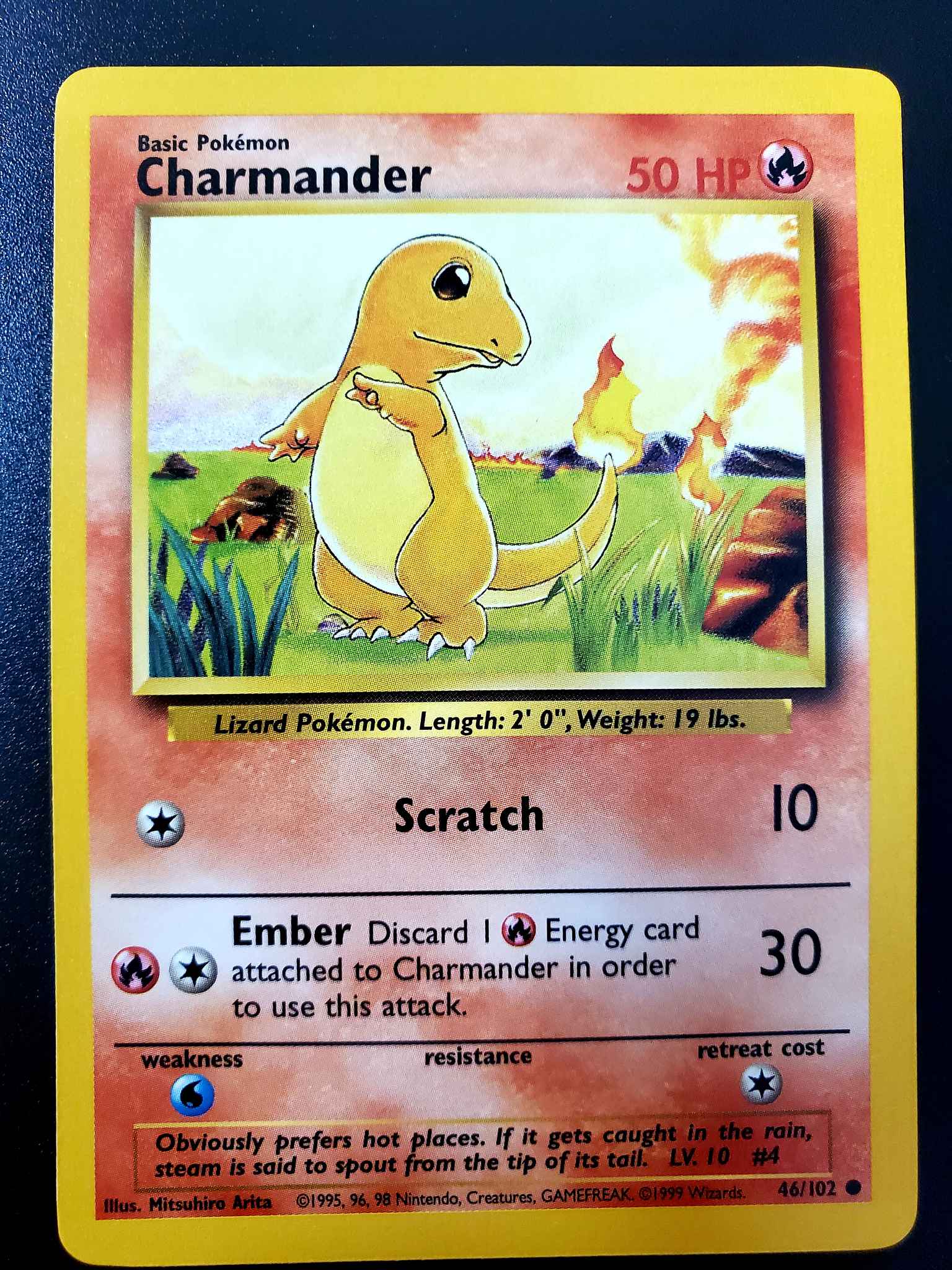 Charmander Base Set WOTC Pokemon Card 46/102 Mint 