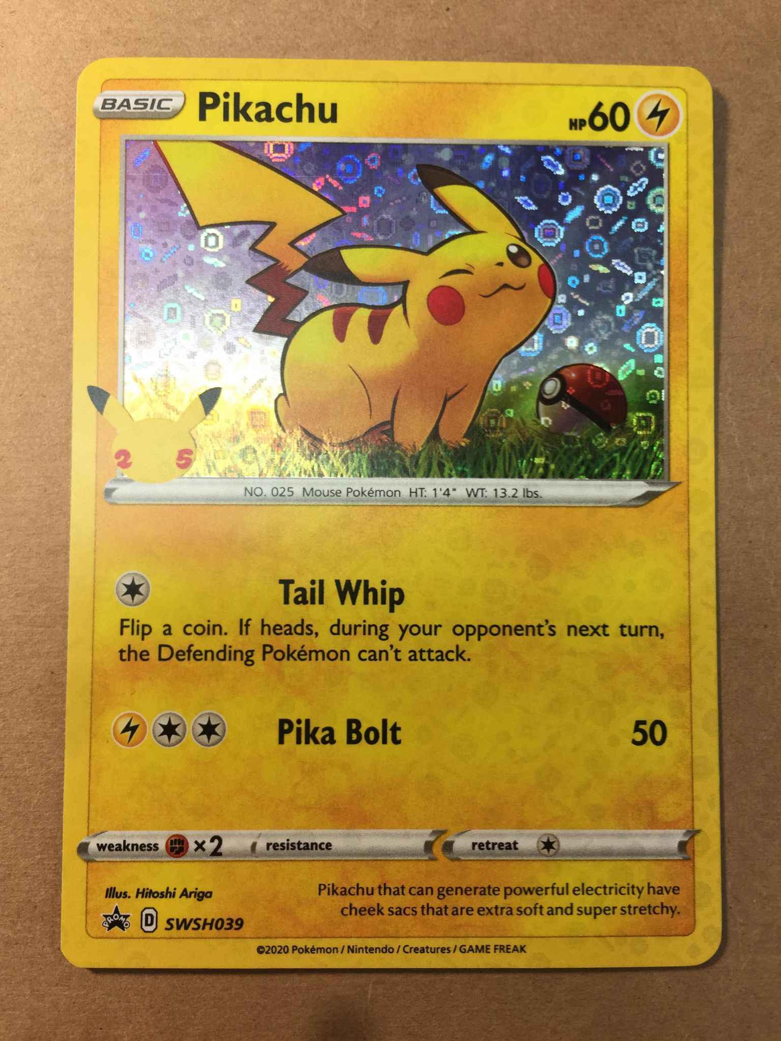 Pikachu SWSH039 Pokemon SWSH Promo MINT Rare Holo Card 