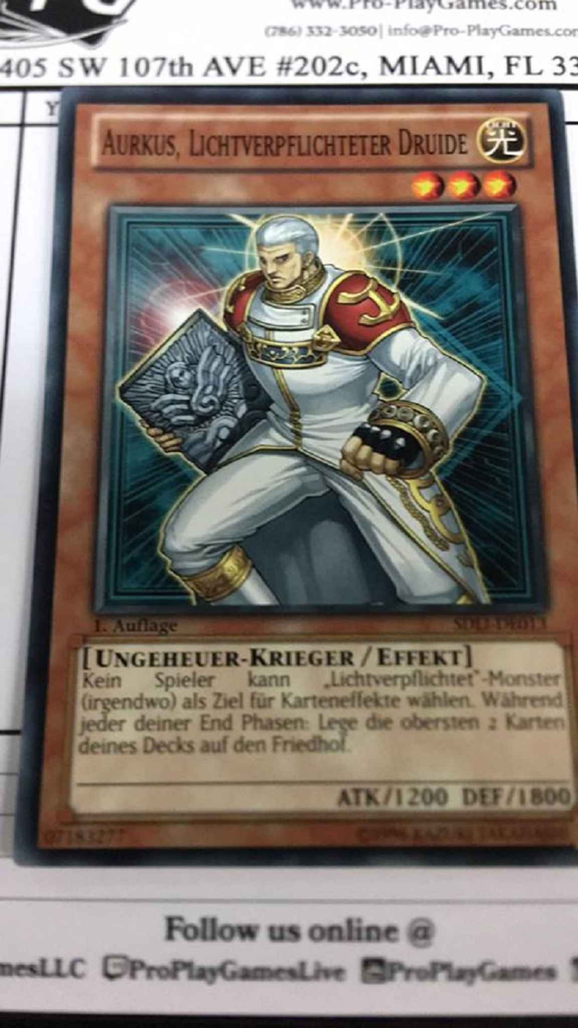 Aurkus Lightsworn Druid Yugioh Card Genuine Yu-Gi-Oh Trading Card 