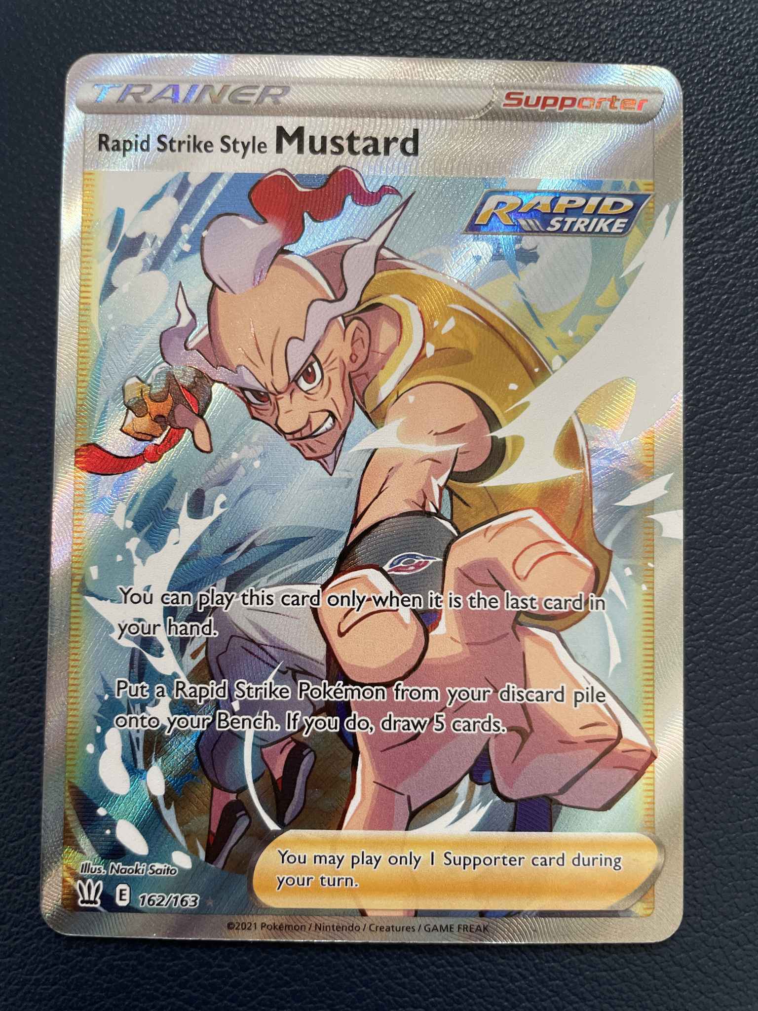 Pokémon TCG Battle Styles Rapid Strike Style Mustard Full Art 162/163 Near Mint