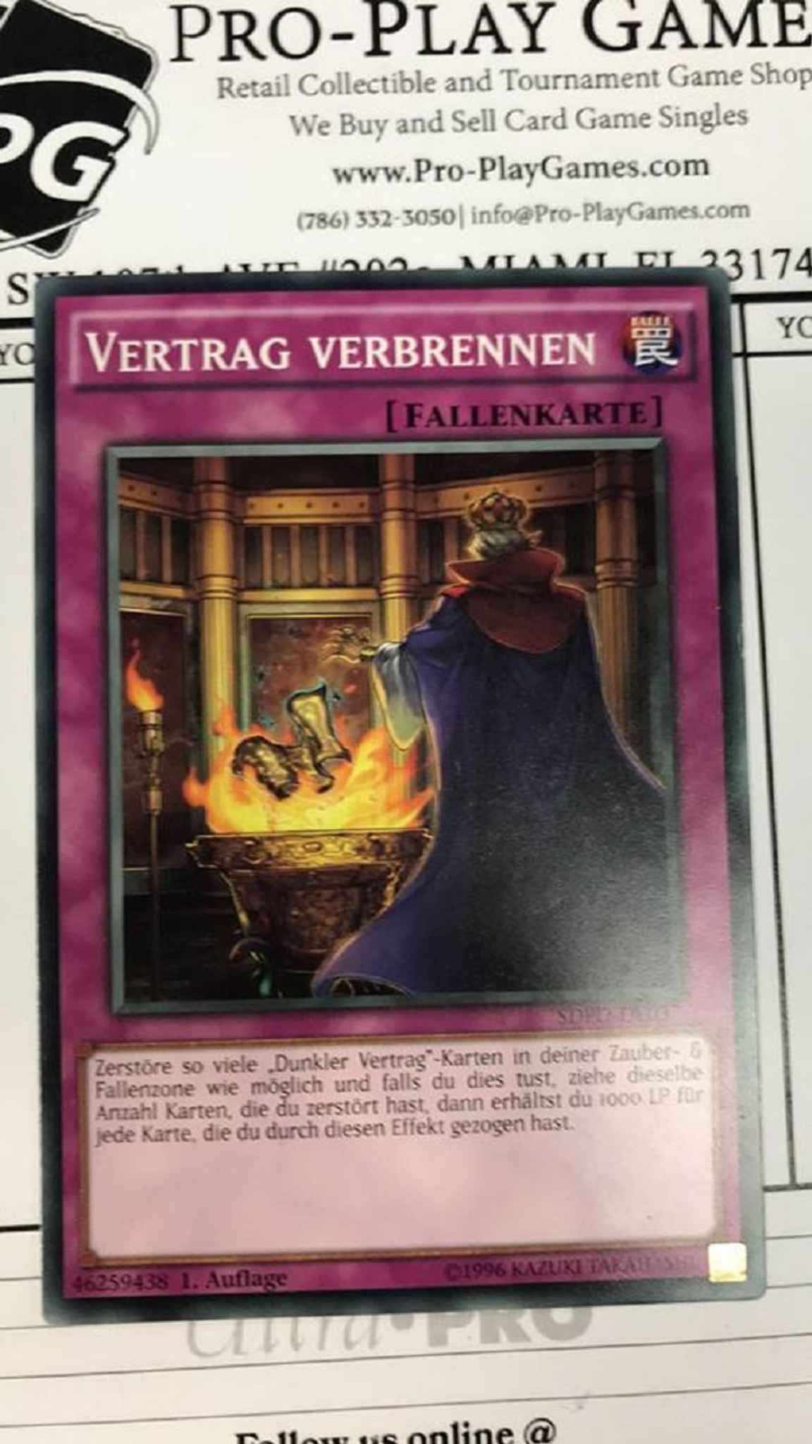 YU-GI-OH CARD SDPD-EN037 1ST EDITION CONTRACT LAUNDERING