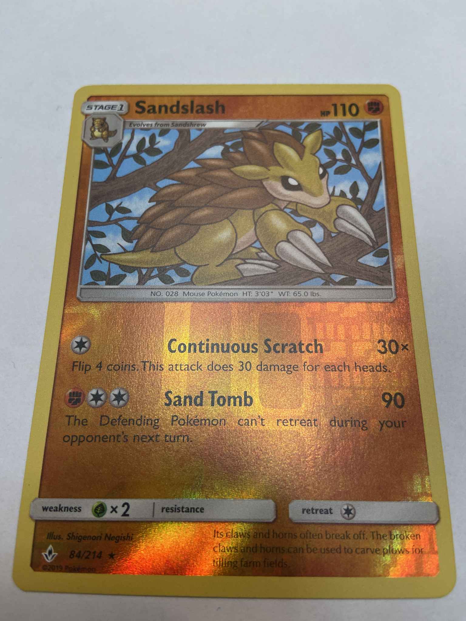 Sandslash Sandslash Sm Unbroken Bonds Pokemon