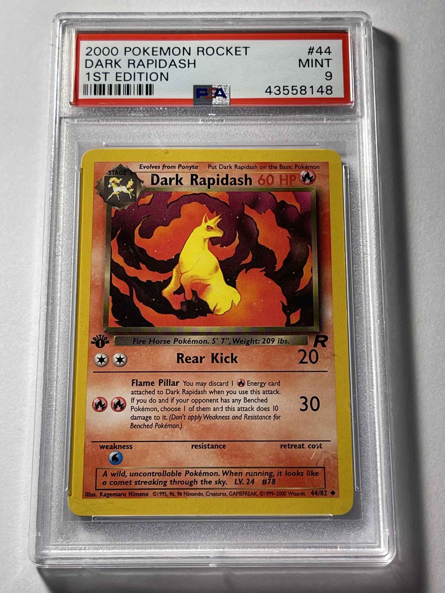 Pokemon Team Rocket Uncommon Card #44/82 Dark Rapidash 