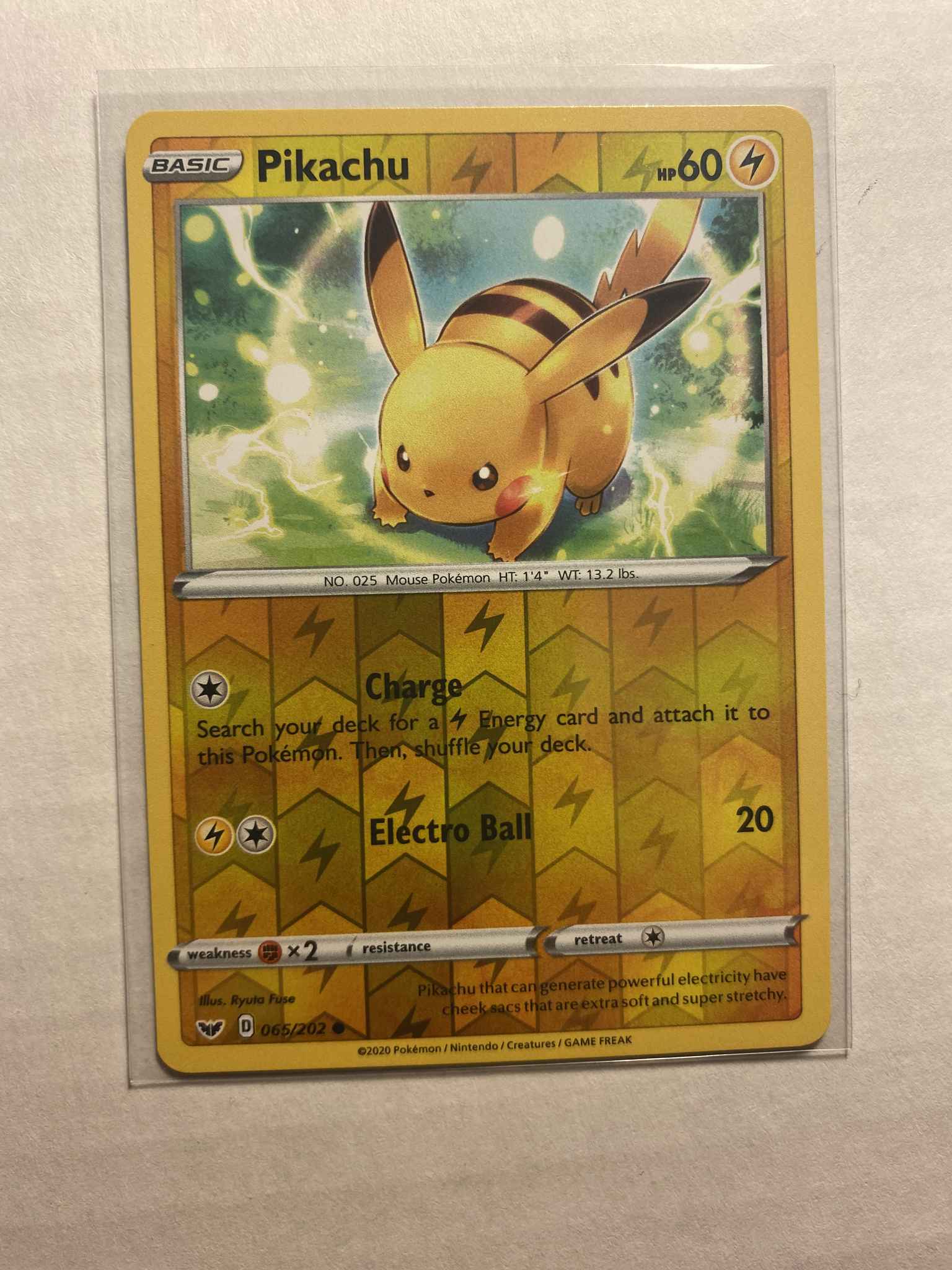 Pikachu #065/202 Sword & Shield Base Set Common Pokemon 2020 TCG Card