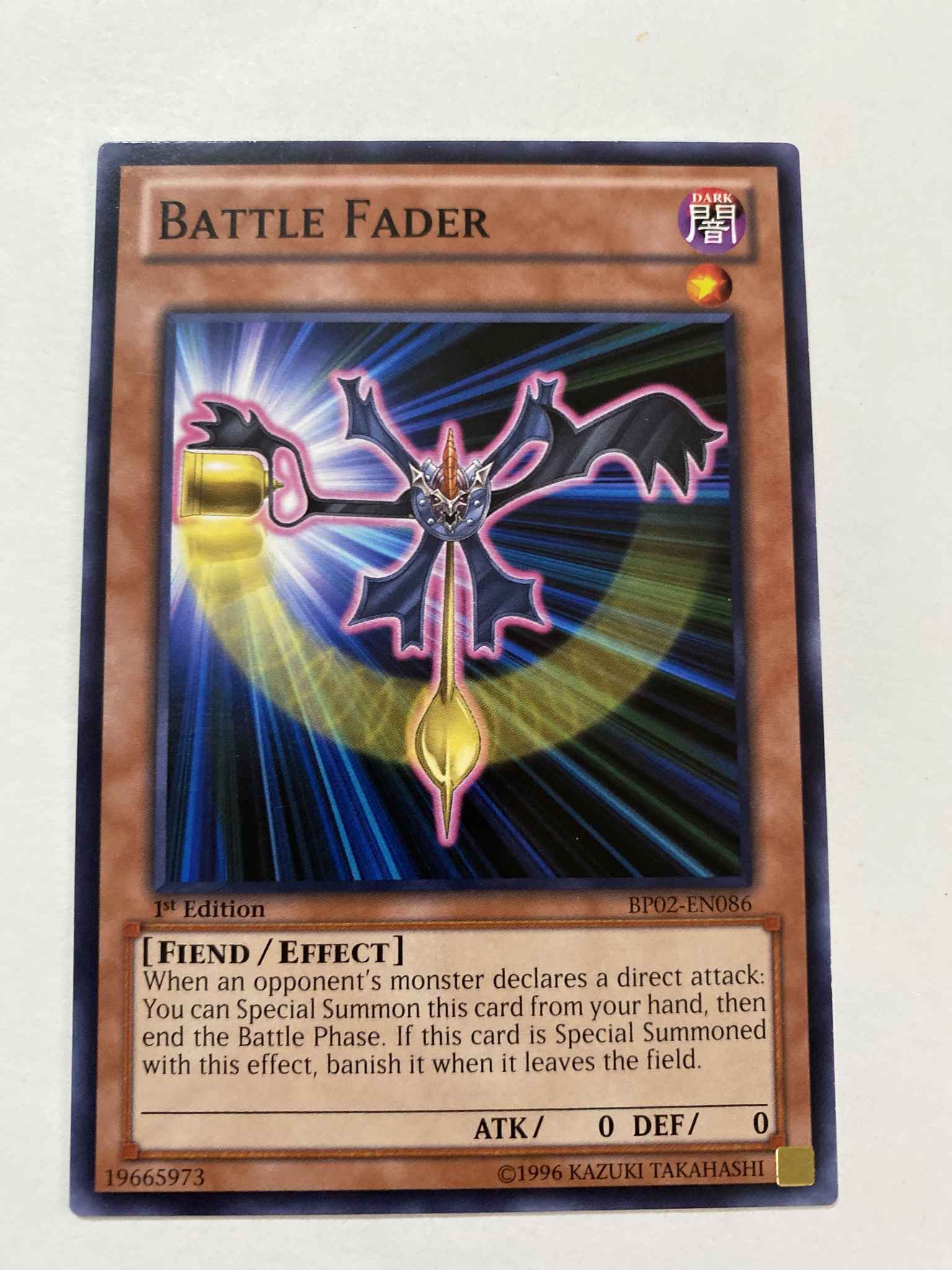 BP02-EN086 Battle Fader 1st Edition Mint YuGiOh Card