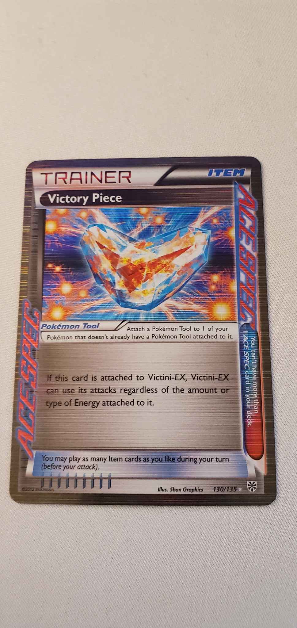 130 135 Ace Spec Victory Piece Bw Plasma Storm Pokemon Pokemon Trading Card Game Fireszone Pokemon Individual Cards