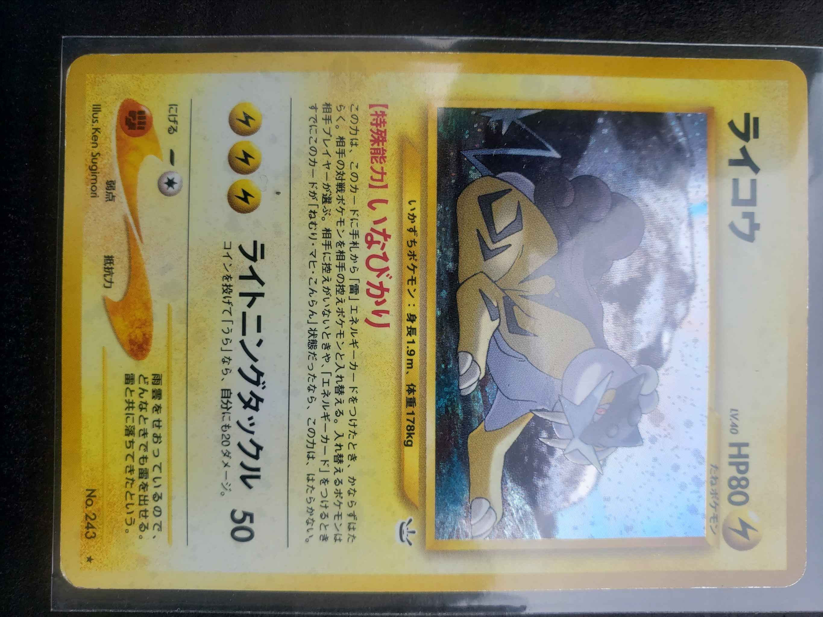 Japanese Raikou 243 Holofoil Mp Raikou 13 Neo Revelation Pokemon