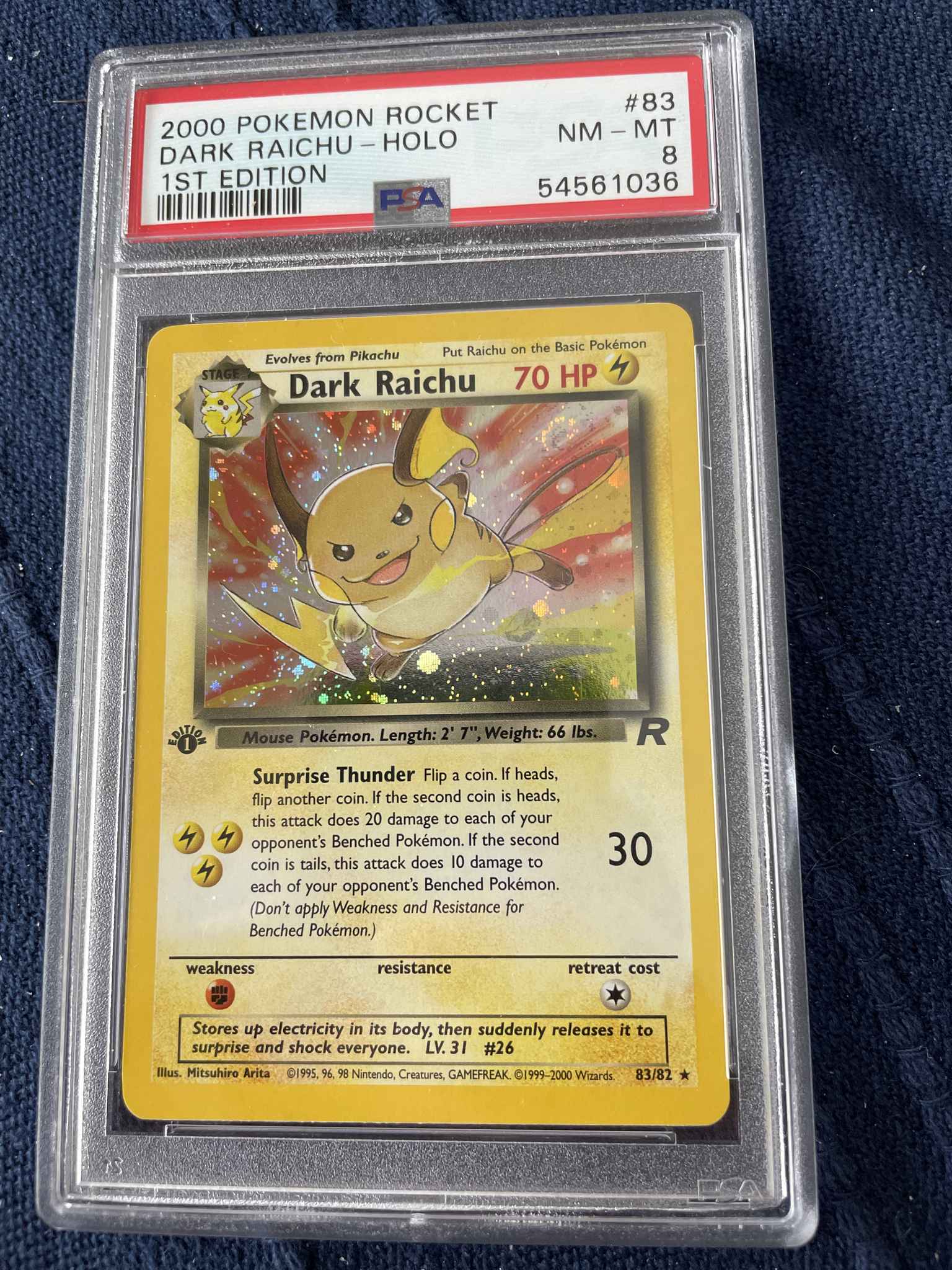 Dark Raichu 1st Edition Psa 8 Dark Raichu Team Rocket Pokemon Online Gaming Store For Cards Miniatures Singles Packs Booster Boxes