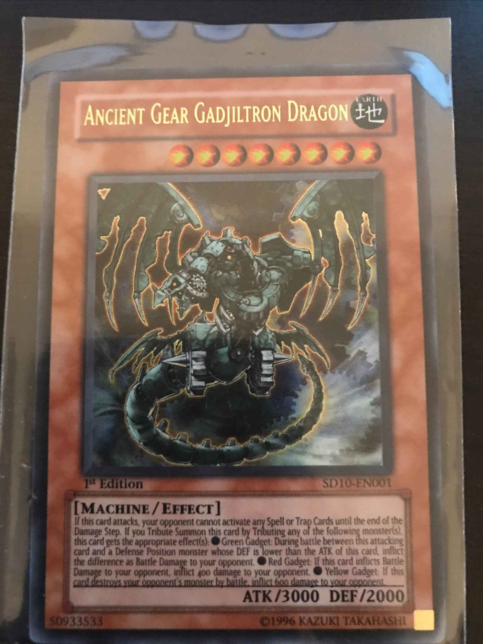 Ancient Gear Gadjiltron Dragon SD10-EN001 Ultra Rare 1st Edition YuGiOh