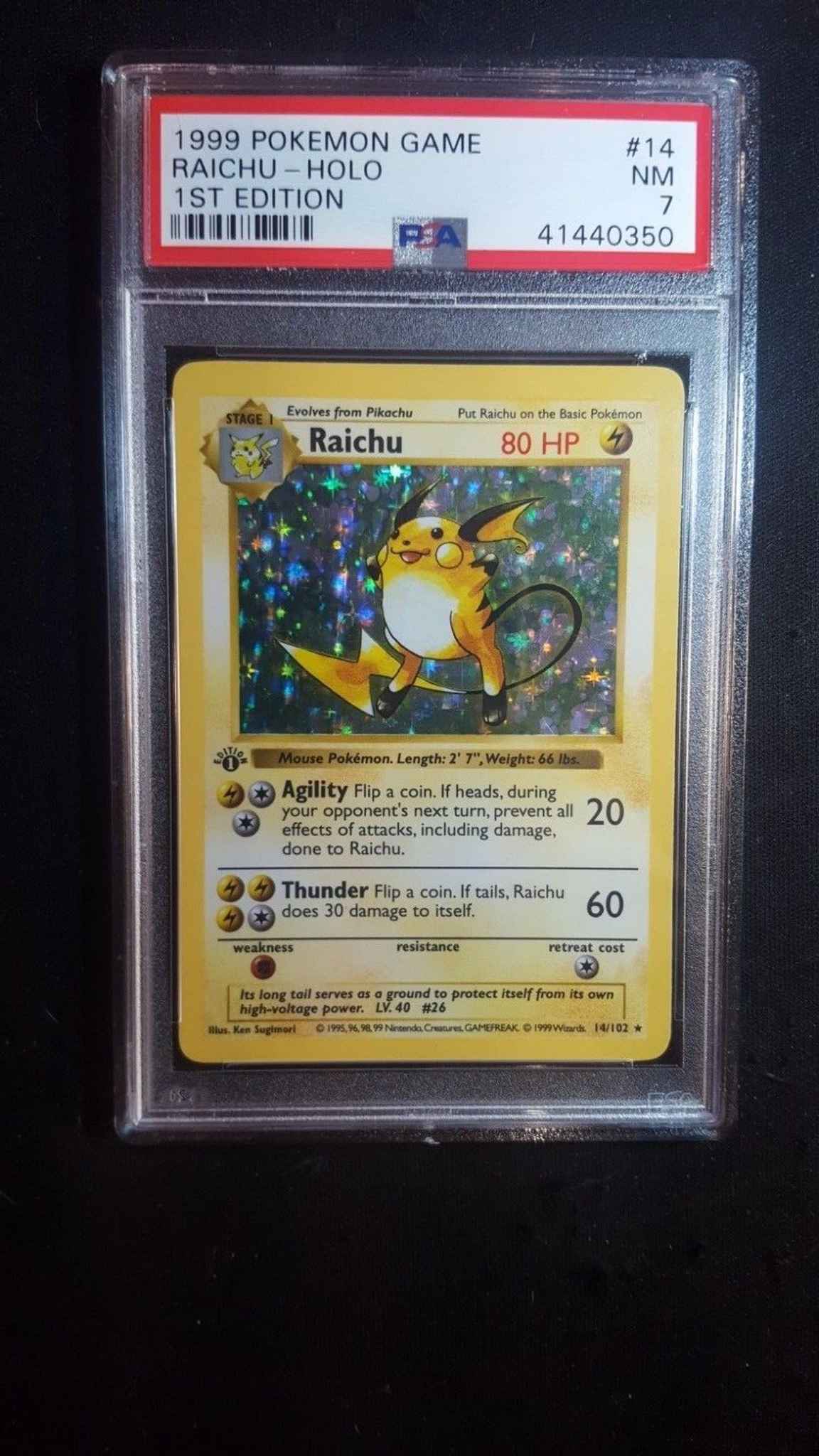 Pokemon Base Set 1st Edition Raichu Psa 7 Holo 14 102 Shadowless Raichu Base Set Shadowless Pokemon Online Gaming Store For Cards Miniatures Singles Packs Booster Boxes